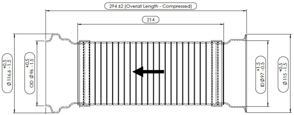 Dinex Stainless Steel Flex Bellows Clamps/Gskts Included | 58536 - Image 2