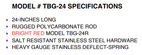 Triton Intertech 24" Red Snow Plow Blade Guide Pole (PAIR) | TBG-24R - Image 3